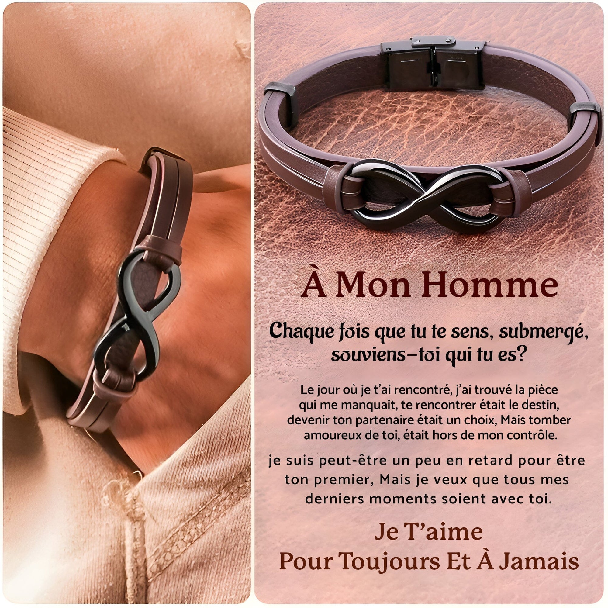 Bracelet en cuir I amour infini