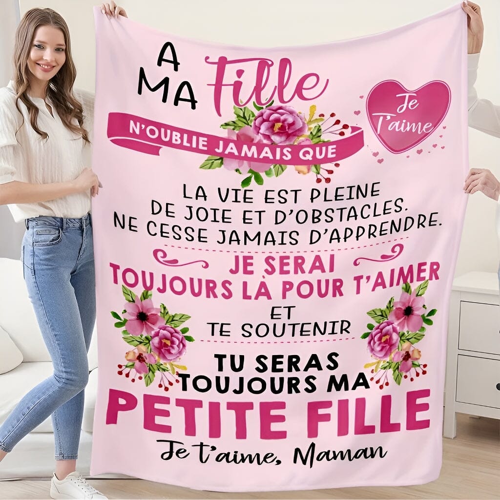 Couverture personnalisée haut de gamme À ma Fille - de Maman