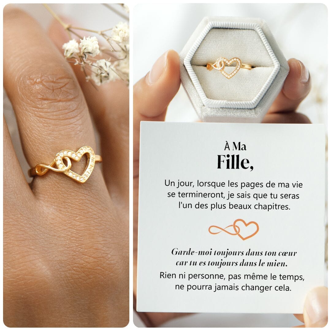 Bague coeur et infini sale